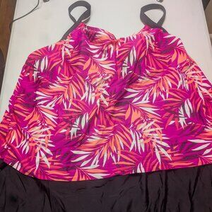 Hot Pink Palm print onepiece dress